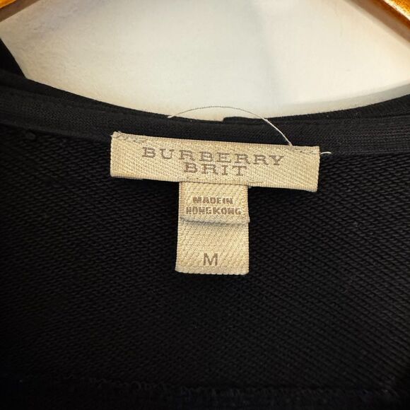 Burberry Brit Women's Black Hooded Cotton/Leather Jacket Size Medium - Picture 8 of 8